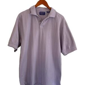 VTG Pendleton Cotton Lavender Textured Stripe Polo Collared Short Sleeve Shirt M